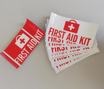 first aid kit safety decal