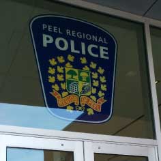 outdoor Window graphic for peel police by signsarama dixie