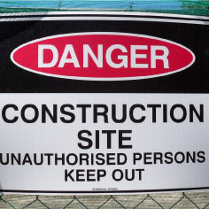 Construction site sign