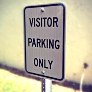 White Parking Sign