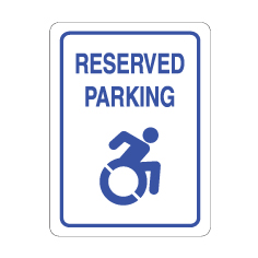 blue reserved parking only sign
